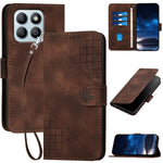 For Honor X8b 4G Leather Wallet Case Butterfly Flower Imprinted Phone Cover with Strap