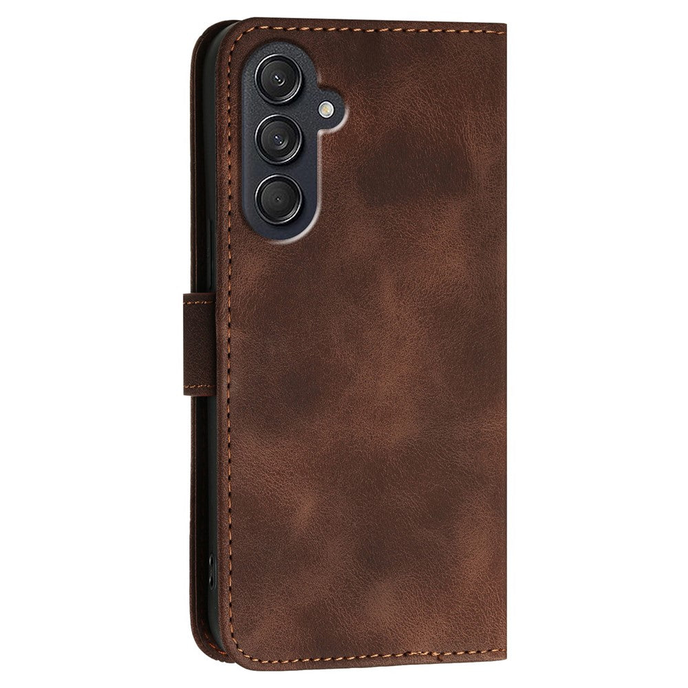 For Samsung Galaxy F55 5G / C55 5G / M55 5G Leather Wallet Case Butterfly Flower Imprinted Phone Cover with Strap