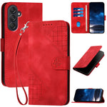 For Samsung Galaxy F55 5G / C55 5G / M55 5G Leather Wallet Case Butterfly Flower Imprinted Phone Cover with Strap