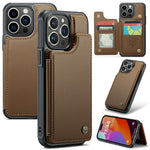Til iPhone 16 Pro Max telefoncover CASEME C22 læderbagside med RFID-blokerende kortpladser