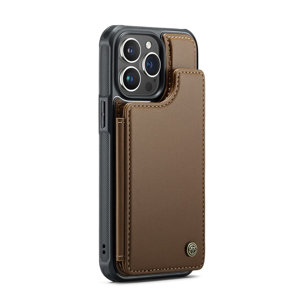 Til iPhone 16 Pro Max telefoncover CASEME C22 læderbagside med RFID-blokerende kortpladser