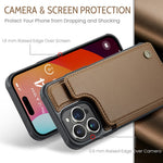 Til iPhone 16 Pro Max telefoncover CASEME C22 læderbagside med RFID-blokerende kortpladser