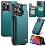 Til iPhone 16 Pro Max telefoncover CASEME C22 læderbagside med RFID-blokerende kortpladser