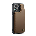 For iPhone 16 Pro Phone Case CASEME C22 Leather Back Cover with RFID Blocking Card Slots