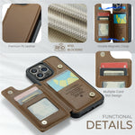 For iPhone 16 Pro Phone Case CASEME C22 Leather Back Cover with RFID Blocking Card Slots