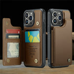 For iPhone 16 Pro Phone Case CASEME C22 Leather Back Cover with RFID Blocking Card Slots