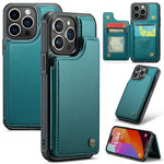 For iPhone 16 Pro Phone Case CASEME C22 Leather Back Cover with RFID Blocking Card Slots