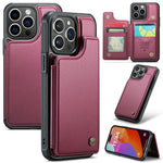 For iPhone 16 Pro Phone Case CASEME C22 Leather Back Cover with RFID Blocking Card Slots