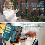 For iPhone 16 Pro Max Phone Cases CASEME 008 Leather Cover with Detachable Wallet and Strap