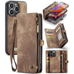 For iPhone 16 Pro Max Phone Cases CASEME 008 Leather Cover with Detachable Wallet and Strap