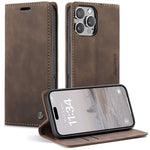 CASEME 013 Series For iPhone 16 Pro Case Card Holder Stand Leather Phone Cover