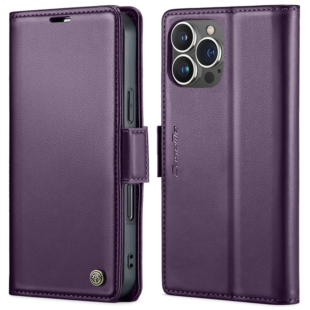 För iPhone 16 Pro Max Läderfodral CASEME 023 RFID-blockerande mobilskydd med 3 kortfack