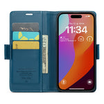 For iPhone 16 Pro Leather Case CASEME 023 RFID Blocking 3 Card Slot Mobile Cover