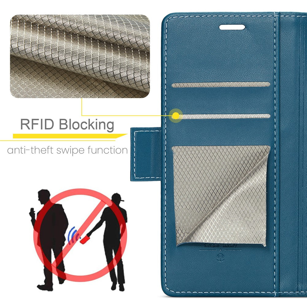 For iPhone 16 Pro Leather Case CASEME 023 RFID Blocking 3 Card Slot Mobile Cover