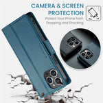 For iPhone 16 Pro Leather Case CASEME 023 RFID Blocking 3 Card Slot Mobile Cover