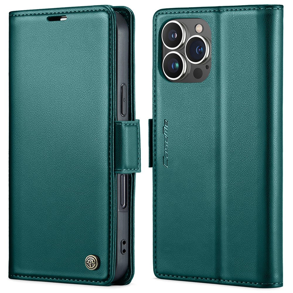For iPhone 16 Pro Leather Case CASEME 023 RFID Blocking 3 Card Slot Mobile Cover