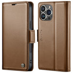 For iPhone 16 Pro Leather Case CASEME 023 RFID Blocking 3 Card Slot Mobile Cover