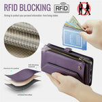 For iPhone 16 Pro Max Leather Case CASEME C36 Zipper Multiple Card Slots Phone Cover with Straps