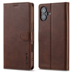 LC.IMEEKE For iPhone 16 Plus Case Calf Texture PU Leather Stand Wallet Phone Cover
