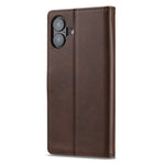 LC.IMEEKE For iPhone 16 Plus Case Calf Texture PU Leather Stand Wallet Phone Cover