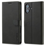 LC.IMEEKE For iPhone 16 Plus Case Calf Texture PU Leather Stand Wallet Phone Cover