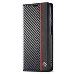 LC.IMEEKE For Samsung Galaxy S24 FE Case Carbon Fiber Texture Phone Cover Stand Card Holder