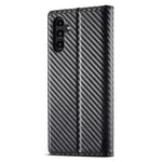 LC.IMEEKE For Samsung Galaxy S24 FE Case Carbon Fiber Texture Phone Cover Stand Card Holder