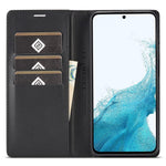 LC.IMEEKE For Samsung Galaxy S24 FE Case Carbon Fiber Texture Phone Cover Stand Card Holder