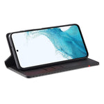 LC.IMEEKE For Samsung Galaxy S24 FE Case Carbon Fiber Texture Phone Cover Stand Card Holder