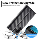 LC.IMEEKE For Samsung Galaxy S24 FE Case Carbon Fiber Texture Phone Cover Stand Card Holder