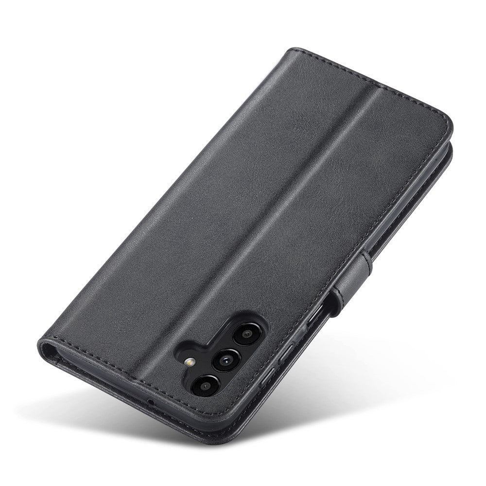 LC.IMEEKE For Samsung Galaxy S24 FE Case Calf Texture PU Leather Stand Wallet Phone Cover