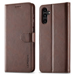LC.IMEEKE For Samsung Galaxy S24 FE Case Calf Texture PU Leather Stand Wallet Phone Cover