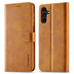 LC.IMEEKE For Samsung Galaxy S24 FE Case Calf Texture PU Leather Stand Wallet Phone Cover