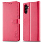 LC.IMEEKE For Samsung Galaxy S24 FE Case Calf Texture PU Leather Stand Wallet Phone Cover