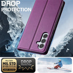 LC.IMEEKE L1 Series for Samsung Galaxy S24 FE Case PU Leather Wallet Stand Protective Phone Cover