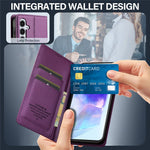 LC.IMEEKE L1 Series for Samsung Galaxy S24 FE Case PU Leather Wallet Stand Protective Phone Cover