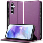 LC.IMEEKE L1 Series for Samsung Galaxy S24 FE Case PU Leather Wallet Stand Protective Phone Cover