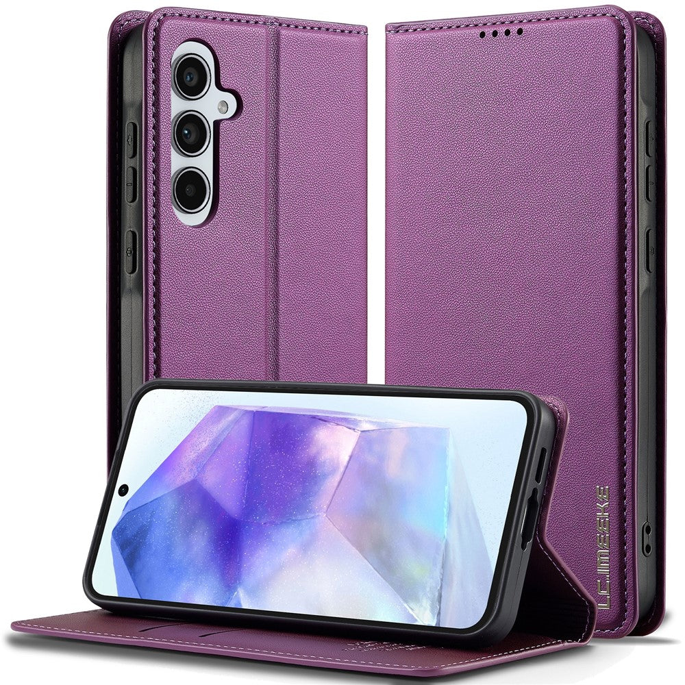 LC.IMEEKE L1 Series for Samsung Galaxy S24 FE Case PU Leather Wallet Stand Protective Phone Cover