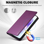LC.IMEEKE L1-serien til Samsung Galaxy S24 FE-cover i PU-læder, tegnebogsetui, beskyttende mobilcover