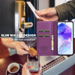 LC.IMEEKE L1-serien til Samsung Galaxy S24 FE-cover i PU-læder, tegnebogsetui, beskyttende mobilcover