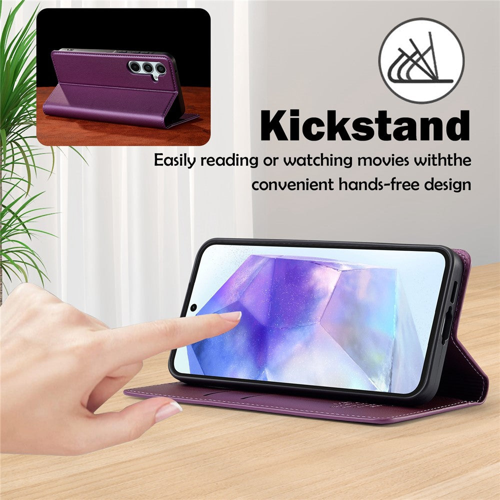 LC.IMEEKE L1-serien til Samsung Galaxy S24 FE-cover i PU-læder, tegnebogsetui, beskyttende mobilcover