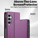LC.IMEEKE L1 Series for Samsung Galaxy S24 FE Case PU Leather Wallet Stand Protective Phone Cover