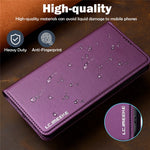 LC.IMEEKE L1 Series for Samsung Galaxy S24 FE Case PU Leather Wallet Stand Protective Phone Cover