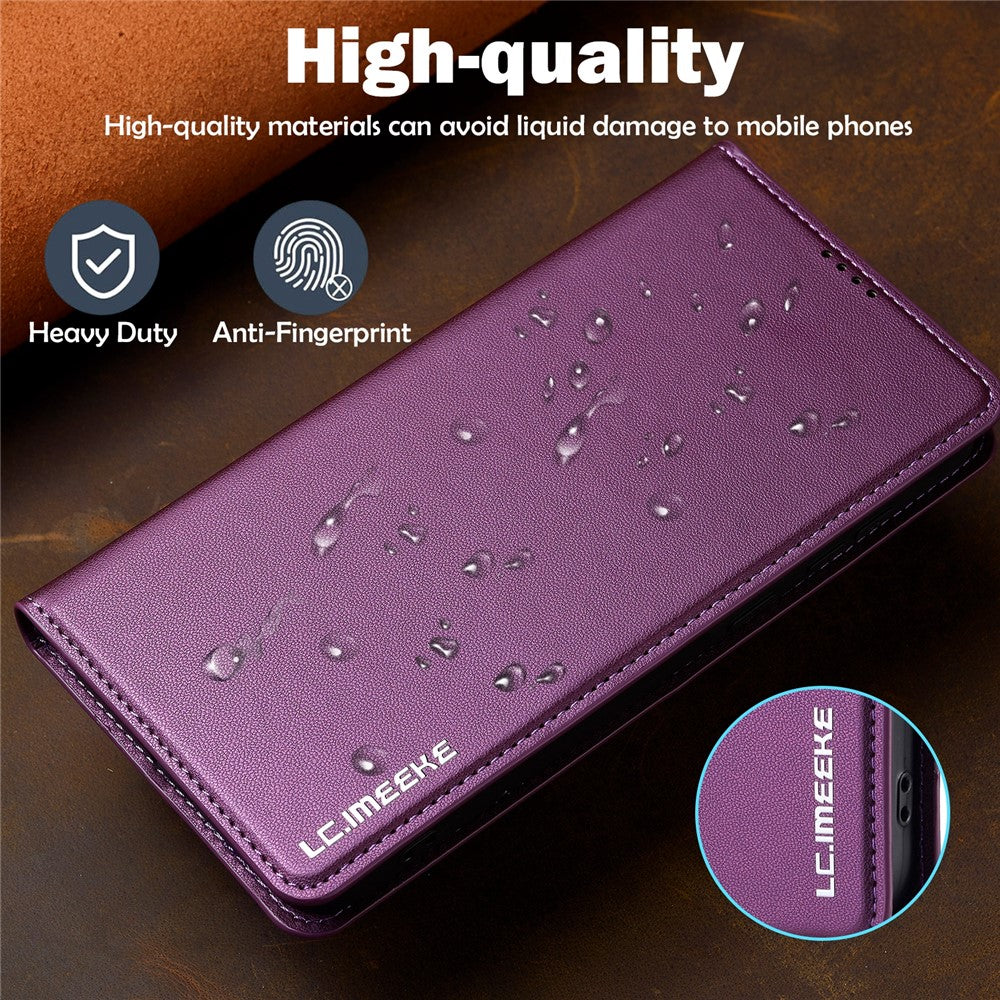 LC.IMEEKE L1 Series for Samsung Galaxy S24 FE Case PU Leather Wallet Stand Protective Phone Cover