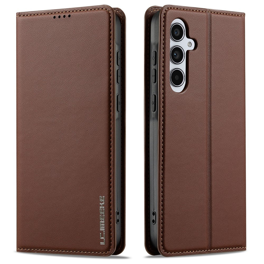 LC.IMEEKE L1 Series for Samsung Galaxy S24 FE Case PU Leather Wallet Stand Protective Phone Cover