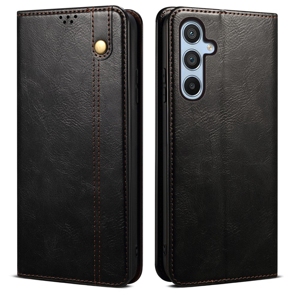 Til Samsung Galaxy A16 5G / A16 4G Etui Crazy Horse-tekstur Vokset Læderpung Stativ Cover