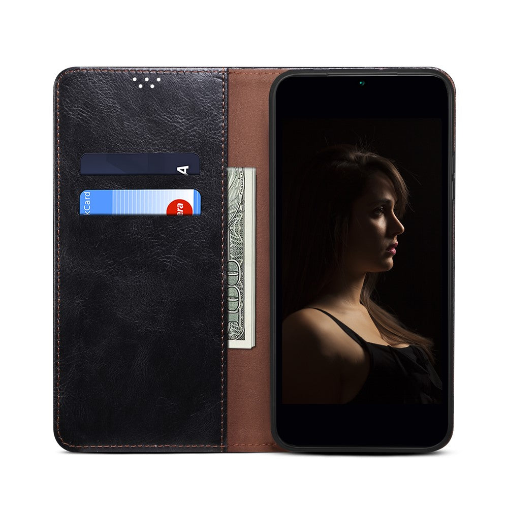 Til Samsung Galaxy A16 5G / A16 4G Etui Crazy Horse-tekstur Vokset Læderpung Stativ Cover