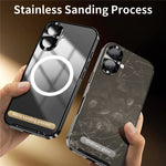 Til iPhone 16 cover kompatibel med MagSafe, metalramme, mat telefoncover