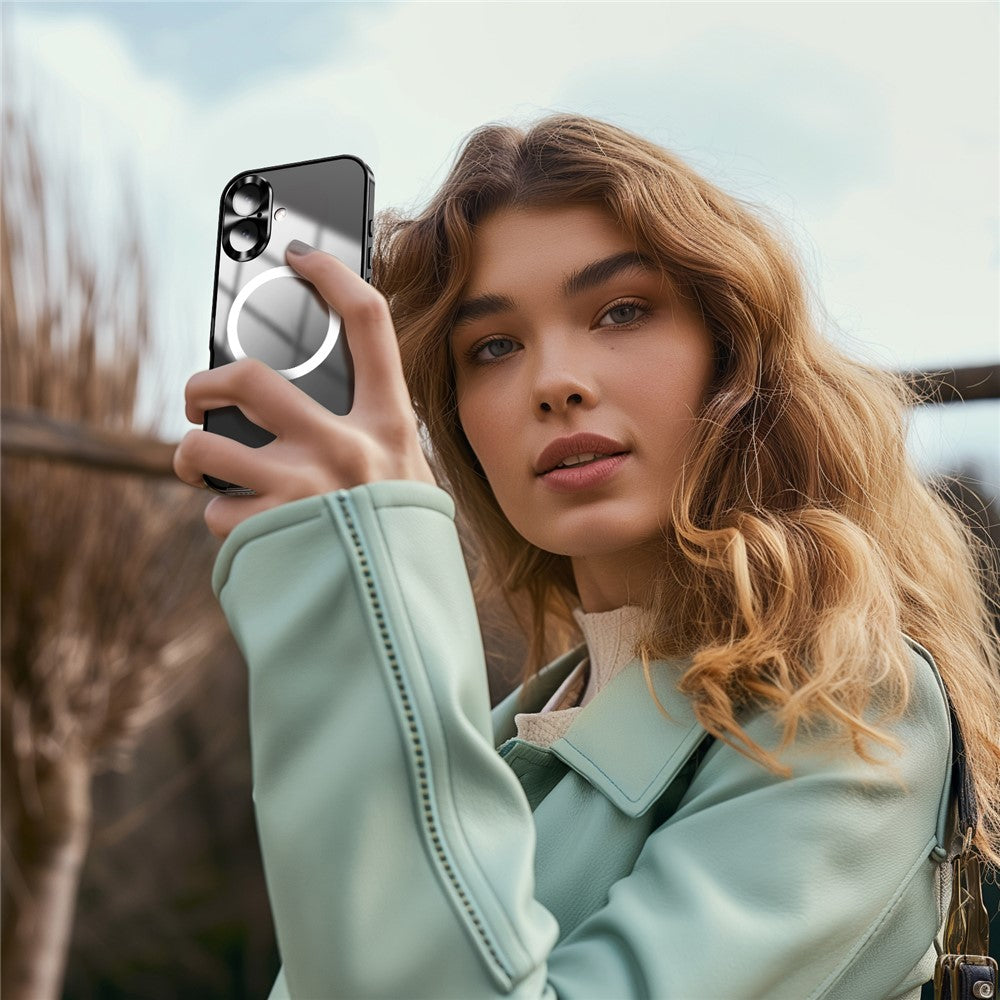 Til iPhone 16 cover kompatibel med MagSafe, metalramme, mat telefoncover