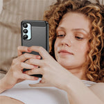 Til Samsung Galaxy A16 5G / A16 4G Cover Kulstofiber Tekstur TPU Børstet Telefoncover